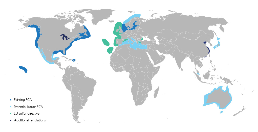 Existing ECA zones and possible future ECAs